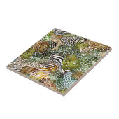 Kleurrijk abstract oerwoud tegeltje (Zijkant)