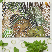 Kleurrijk abstract oerwoud theedoek (Gevouwen)