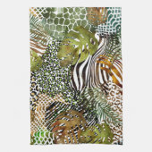 Kleurrijk abstract oerwoud theedoek (Verticaal)