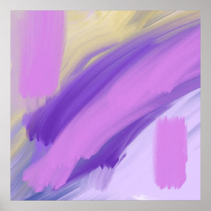 Kleurrijk abstract olieverfschilderij poster