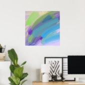 Kleurrijk abstract olieverfschilderij poster (Thuiskantoor)