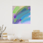 Kleurrijk abstract olieverfschilderij poster (Keuken)