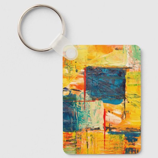 Kleurrijk abstract ontwerp aan een sleutelhanger (Voorkant)