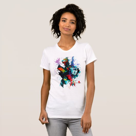 Kleurrijk abstract ontwerp als een waterkleur! t-shirt (Voorkant volledig)
