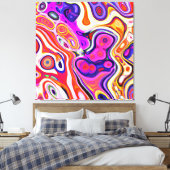 Kleurrijk abstract ontwerp in focus canvas afdruk (Insitu (Slaapkamer))