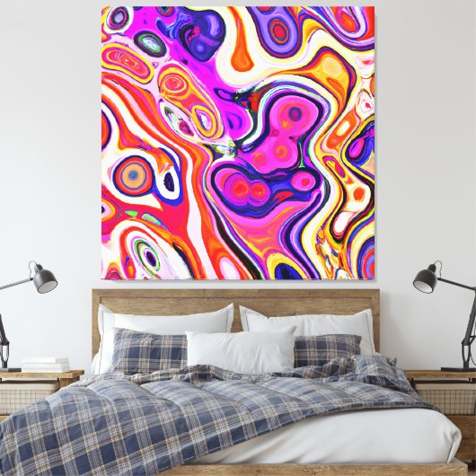 Kleurrijk abstract ontwerp in focus canvas afdruk (Insitu (Slaapkamer))