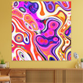 Kleurrijk abstract ontwerp in focus canvas afdruk (Insitu (Woonkamer))