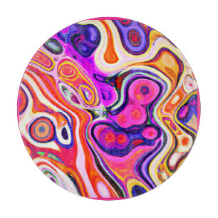 Kleurrijk abstract ontwerp in focus snijplank