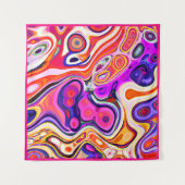 Kleurrijk abstract ontwerp in focus wandkleed (Voorkant (horizontaal))