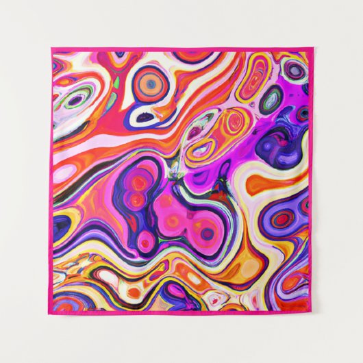 Kleurrijk abstract ontwerp in focus wandkleed (Voorkant (horizontaal))