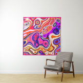 Kleurrijk abstract ontwerp in focus wandkleed (In Situ (horizontaal))
