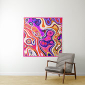 Kleurrijk abstract ontwerp in focus wandkleed (In situ)