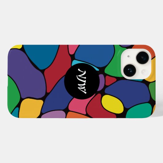 Kleurrijk abstract ontwerp met aangepaste tekst Case-Mate iPhone case (Achterkant (horizontaal))