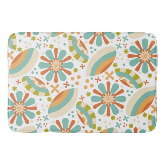 Kleurrijk abstract  ontwerp met bloemen badmat (Voorkant)
