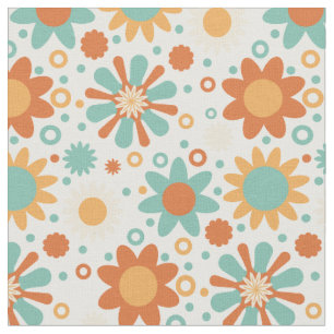Kleurrijk abstract ontwerp met bloemen stof