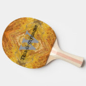 Kleurrijk Abstract ontwerp met naam en monogram Tafeltennisbatje (Zijkant)