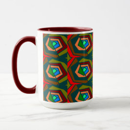 Kleurrijk abstract ontwerp mok