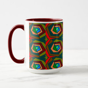 Kleurrijk abstract ontwerp mok