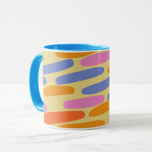 Kleurrijk abstract ontwerp mok (Voorkant links)