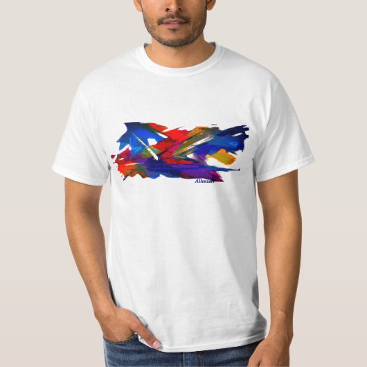 Kleurrijk abstract ontwerp op T-shirt (Voorkant)