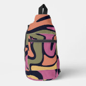 Kleurrijk abstract ontwerp sling bag (Voorkant)