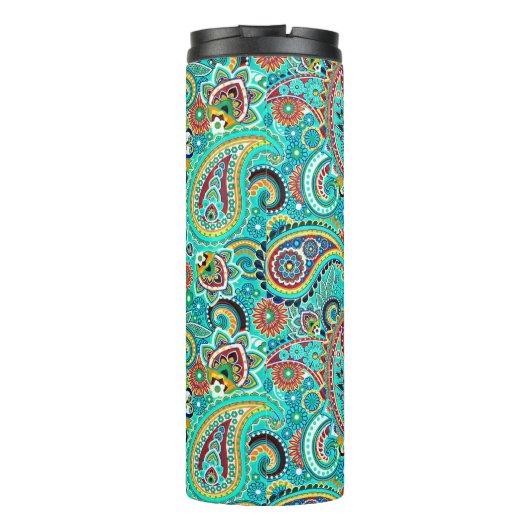 Kleurrijk Abstract Paisley Pattern Thermosbeker (Achterkant)