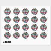 Kleurrijk Abstract Paletmes Ronde Sticker (Vel)