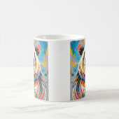 Kleurrijk abstract panda dierenartsontwerp koffiemok (Center)