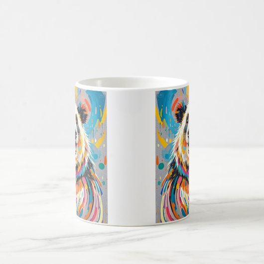 Kleurrijk abstract panda dierenartsontwerp koffiemok (Center)