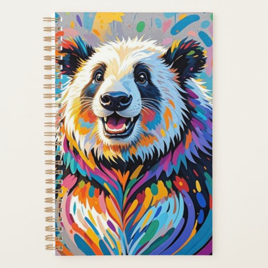 Kleurrijk abstract panda dierenartsontwerp planner (Voorkant)