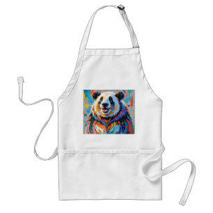 Kleurrijk abstract panda dierenartsontwerp standaard schort