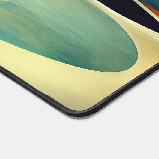 Kleurrijk abstract panoramisch landschap monogram bureaumat (Hoek)