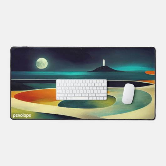 Kleurrijk abstract panoramisch landschap monogram bureaumat (Keyboard & Muis)