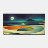 Kleurrijk abstract panoramisch landschap monogram bureaumat (Voorkant)