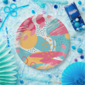 Kleurrijk Abstract Papieren Bordje (Feest)