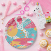 Kleurrijk Abstract Papieren Bordje (Feest)