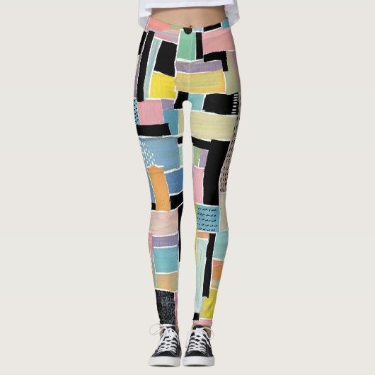 Kleurrijk Abstract Patchwork Patroon (2) Leggings (Voorkant)