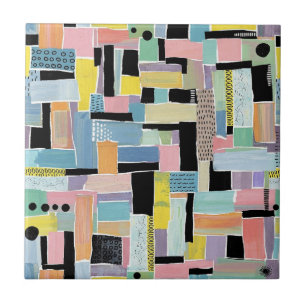 Kleurrijk Abstract Patchwork Patroon (2) Tegeltje