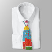 Kleurrijk Abstract Patchwork Patroon Stropdas (Gebonden)