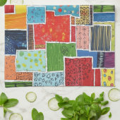 Kleurrijk Abstract Patchwork Patroon Theedoek (Gevouwen)