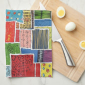 Kleurrijk Abstract Patchwork Patroon Theedoek (Quarter Fold)