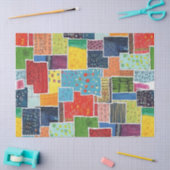 Kleurrijk Abstract Patchwork Patroon Tissuepapier (Craft)