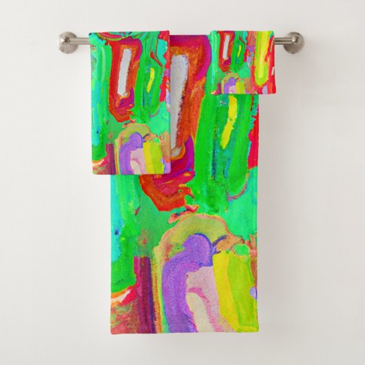 Kleurrijk Abstract Patroon Bad Handdoek (Insitu)