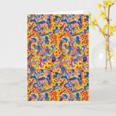 Kleurrijk Abstract Patroon Blank Kaart (Gele Bloem)