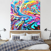 Kleurrijk Abstract Patroon Canvas Afdruk (Insitu (Slaapkamer))