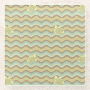 kleurrijk abstract patroon, golven glazen onderzetter