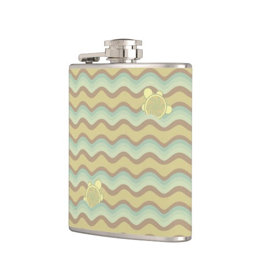 kleurrijk abstract patroon, golven heupfles (Links)