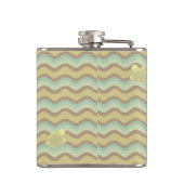 kleurrijk abstract patroon, golven heupfles (Achterkant)