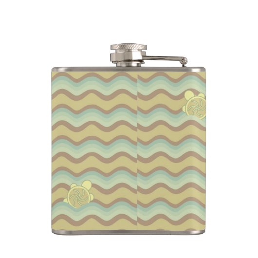 kleurrijk abstract patroon, golven heupfles (Achterkant)