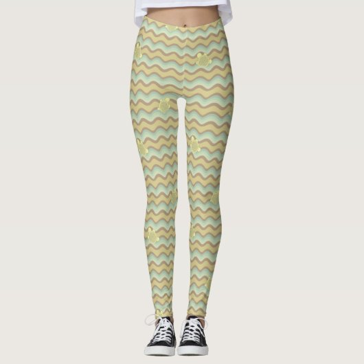 kleurrijk abstract patroon, golven leggings (Voorkant)